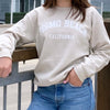 Pismo Beach Sweatshirt Grey Navy Writing