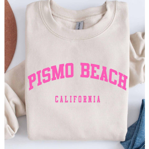 Pismo Beach Crewneck Sweatshirt Heather Grey