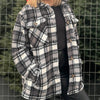 Good Timing Plaid Button Up Shacket With Sherpa