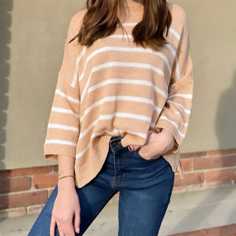 Easily Impressed Knit Long Sleeve Sweater