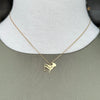Gold 3 row necklace with Small Pendant