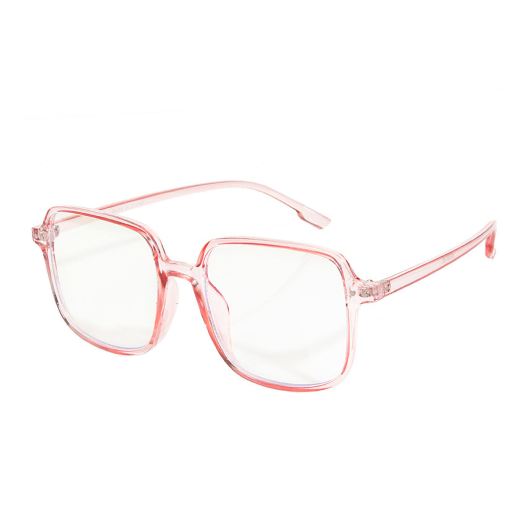 Blue Light Filter Oversized Square Sunglasses Pink Frame