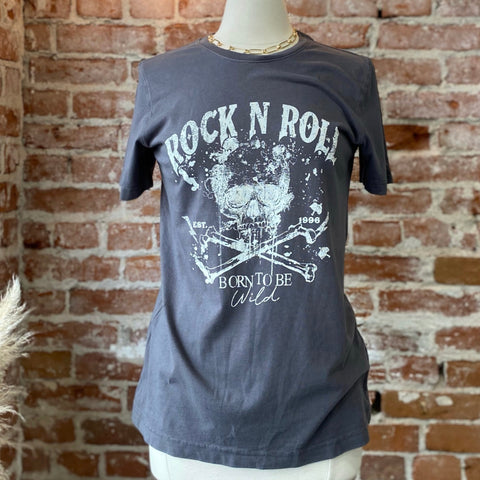 Rock And Roll Rose Graphic Print Tee