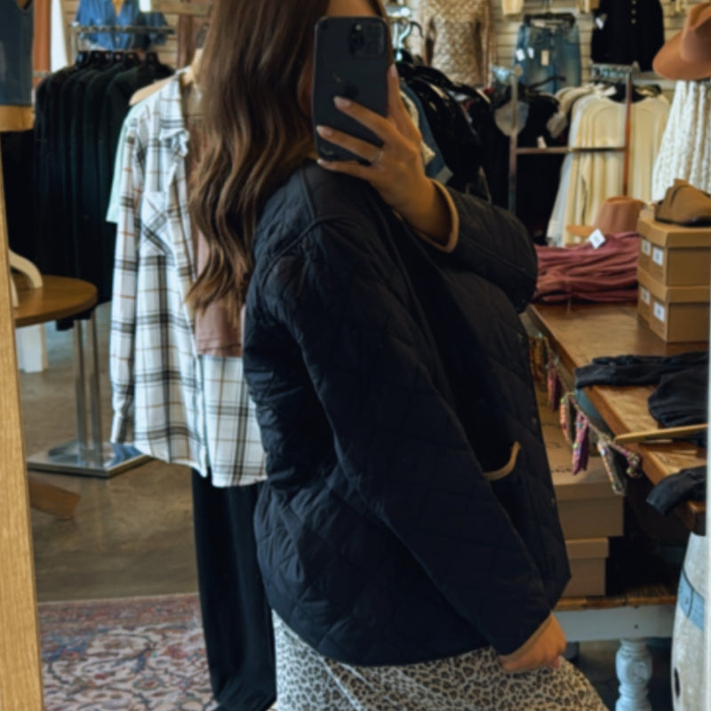 Hailey Quilted Puffer Jacket Black