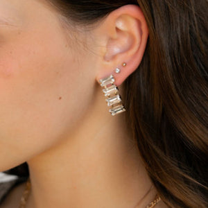 Rectangular Baguette Drop Earrings