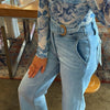 Risen High Rise Tummy Control Denim With Belt