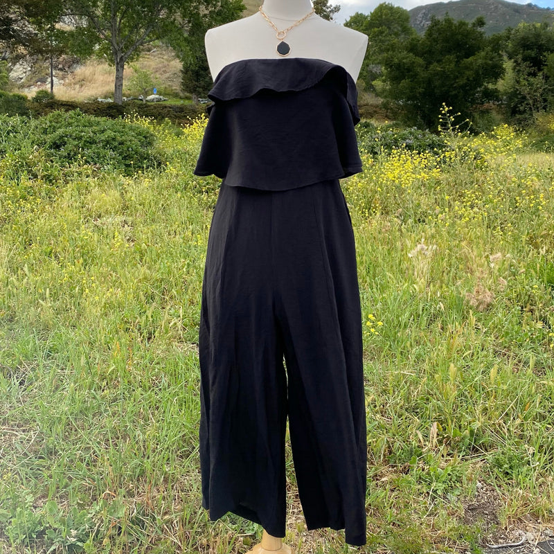 Real Feelings Tube Top Jumpsuit Black