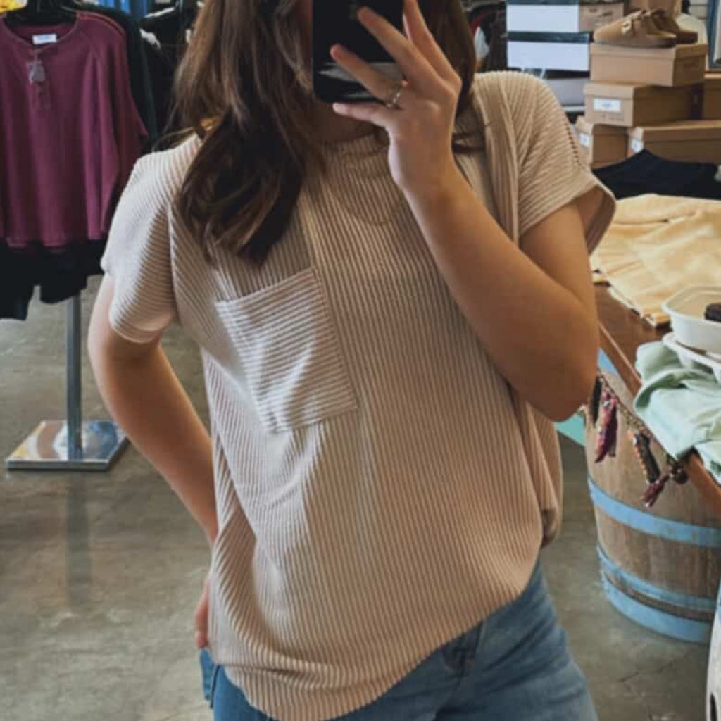 Kianna Ribbed Top Cream