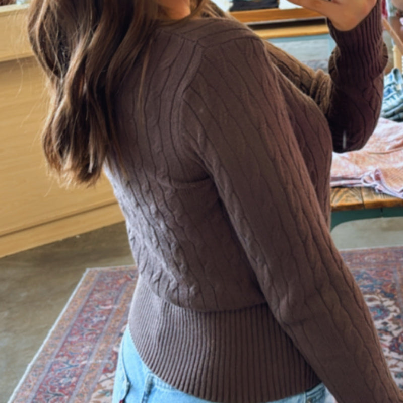 Quinn Lightweight Button Front Sweater Mocha