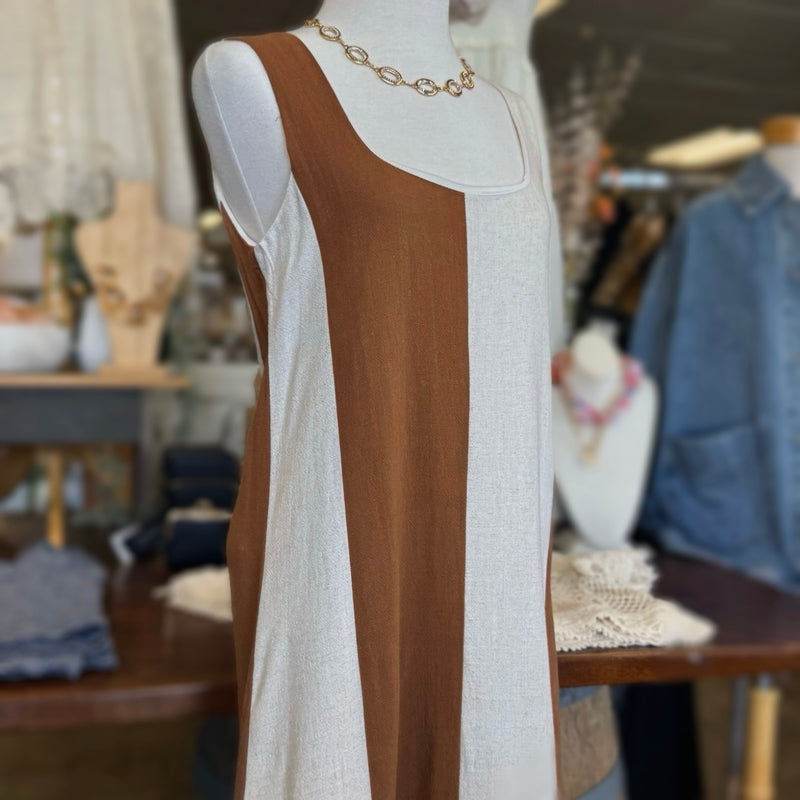 Sunrise Wide Stipe Linen Mini Dress