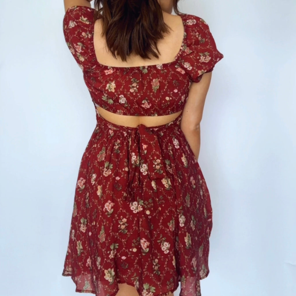 Parker Floral Corset Detail Tie Back Dress