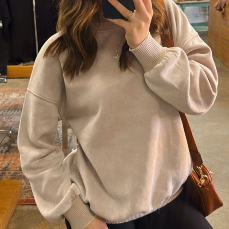 Acid Washed Fleece Lined Sweatshirt