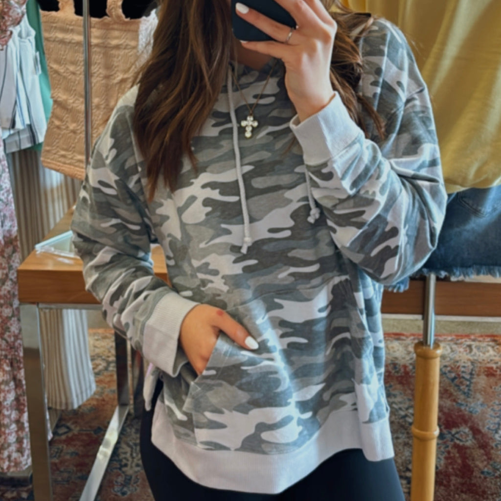 Light Weight Camo Hooded Sweatshirt