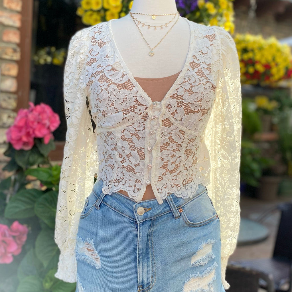 Chloe Lace Top White