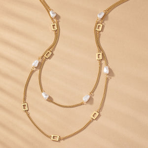 Two Row Necklace With Pearls