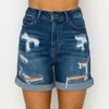 High Rise Mom Shorts White