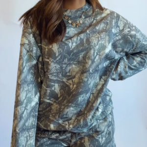 Wink Exclusive Camo Crew Neck Sweatshirt