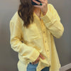 Vacay Mode On Linen Button Down Top Yellow