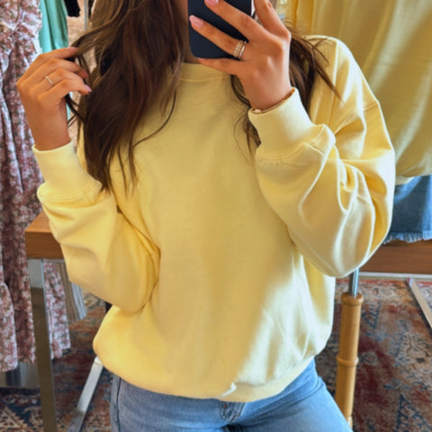 Breezy Summer Nights Oversized Crew Neck Flamingo