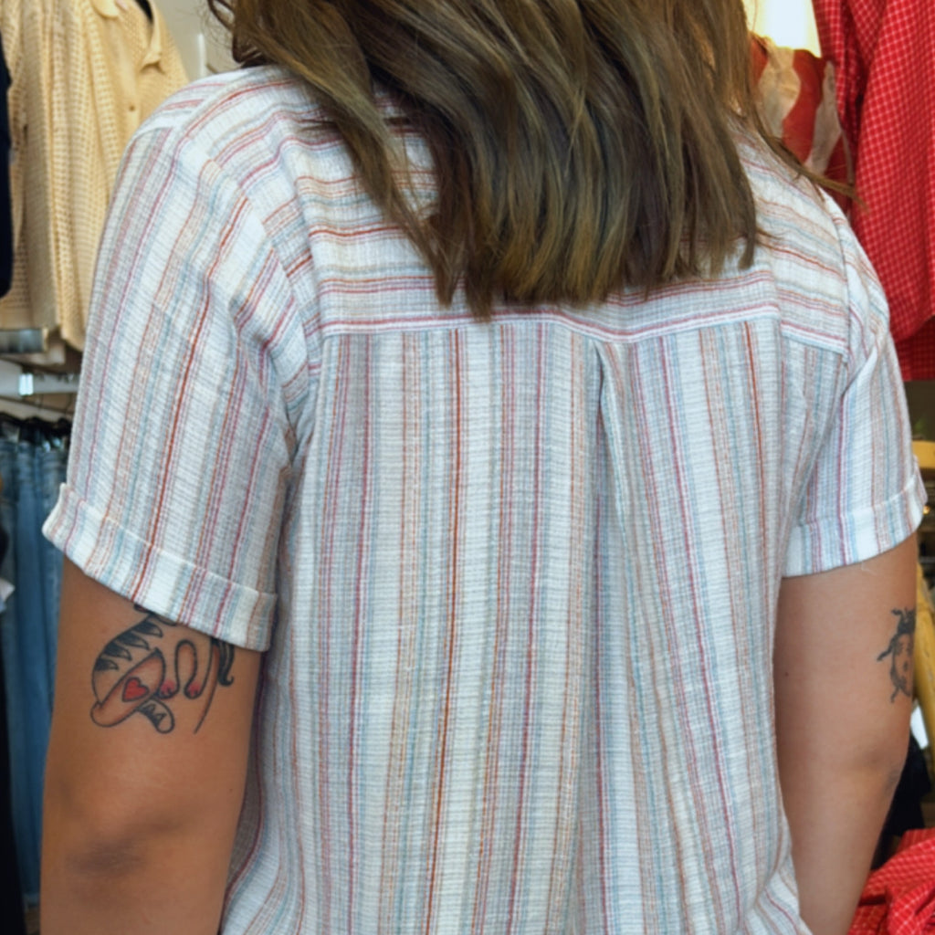 Imagine If Multi Color Short Sleeve Top