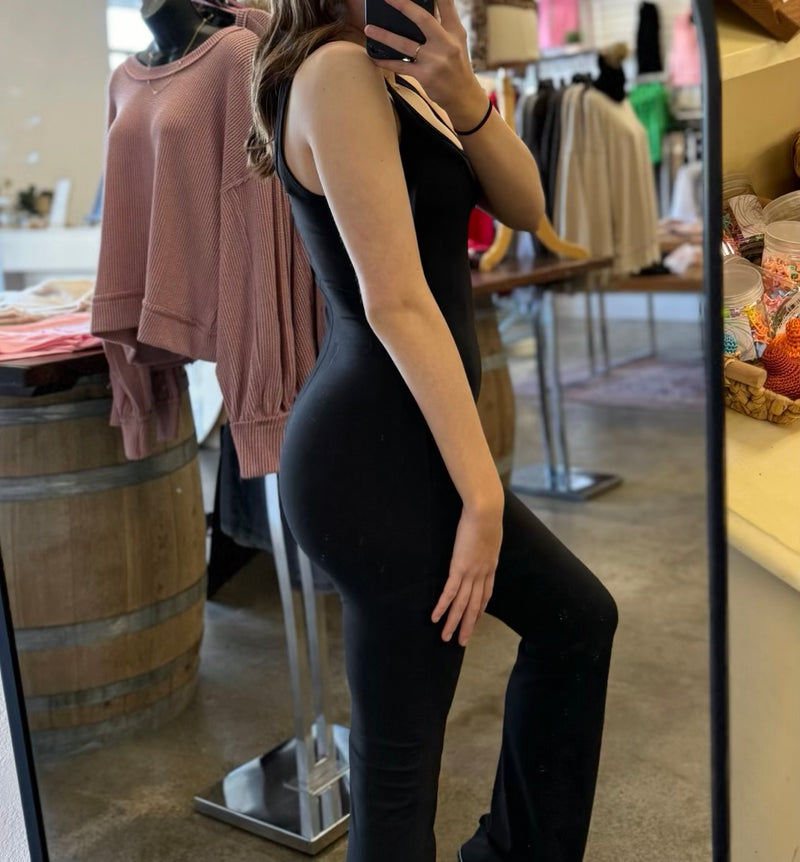 Good To Get Away Athletic Flared Jumpsuit