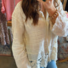 What You Get Long Sleeve Crochet Detailed Top