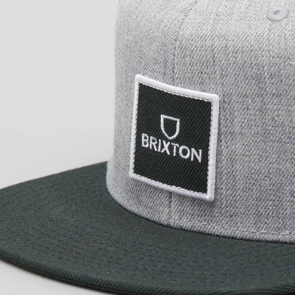 Brixton Alpha Square MP Snapback Heather Grey/Black