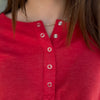 A Great Day Waffle Henley Top Red