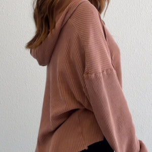 Laken Waffle Knit Hooded Top