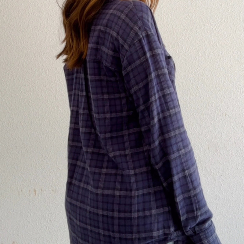 Georgie Oversized Flannel Navy