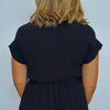 Just Us Collared Button Down Midi Dress With Belt
