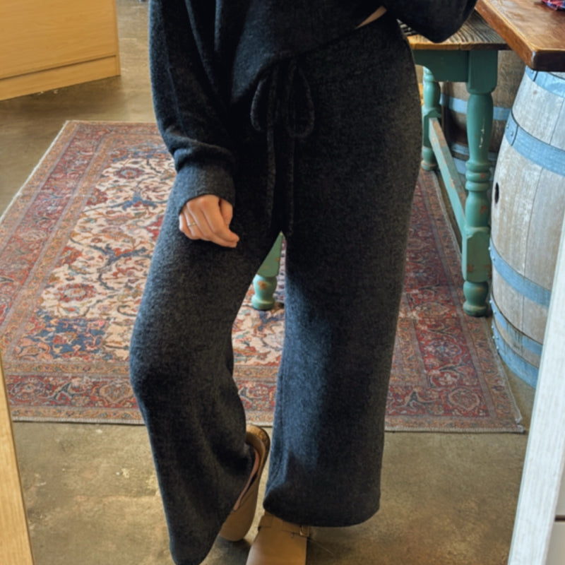 Dianna Brushed Hacci Pants Black