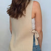 Matty Side Tie Sweater Vest Beige
