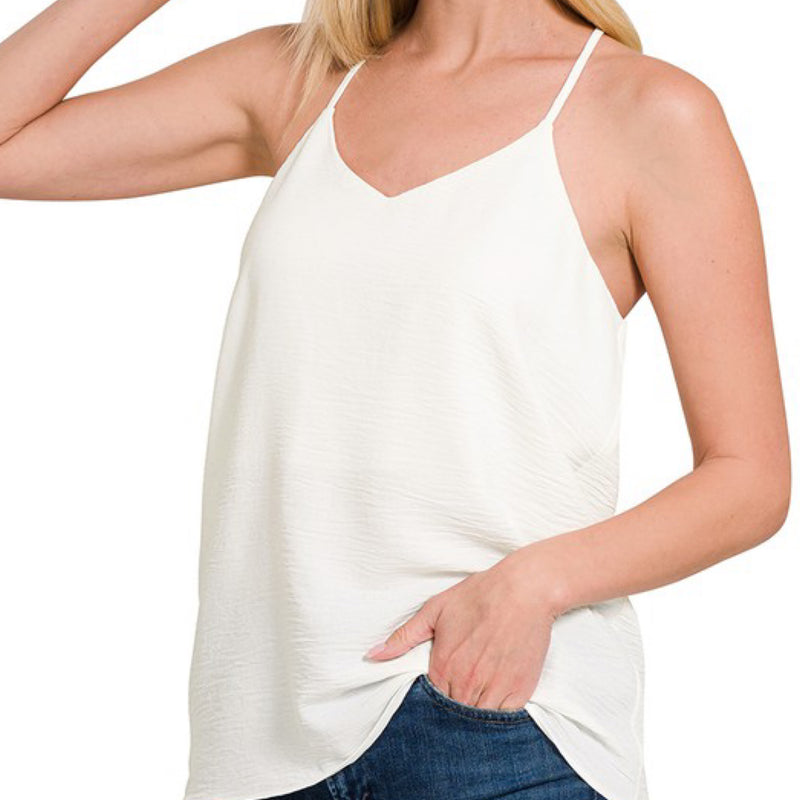 Sweeten Your Day V Neck Cami Top Off White