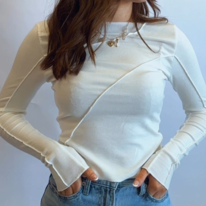 Elevated Basic Detail Top White