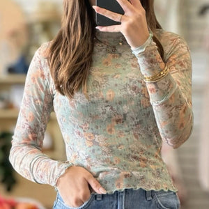 Let’s Have Fun Floral Mock Neck Top
