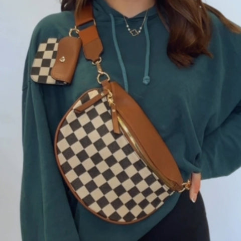Coquette Bow Checkered Backpack
