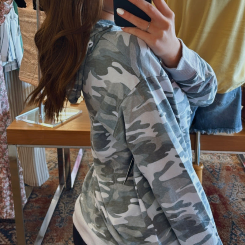 Light Weight Camo Hooded Sweatshirt