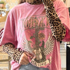 Rock N Roll Washed Tee Pink