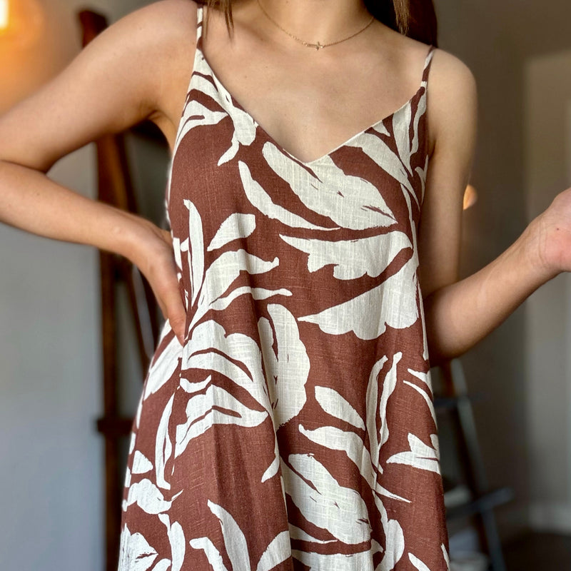 Natural Beauty Tropical Print Tie Back Dress Coco And White