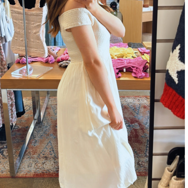 Everything An More Smocked Cotton Midi Dress
