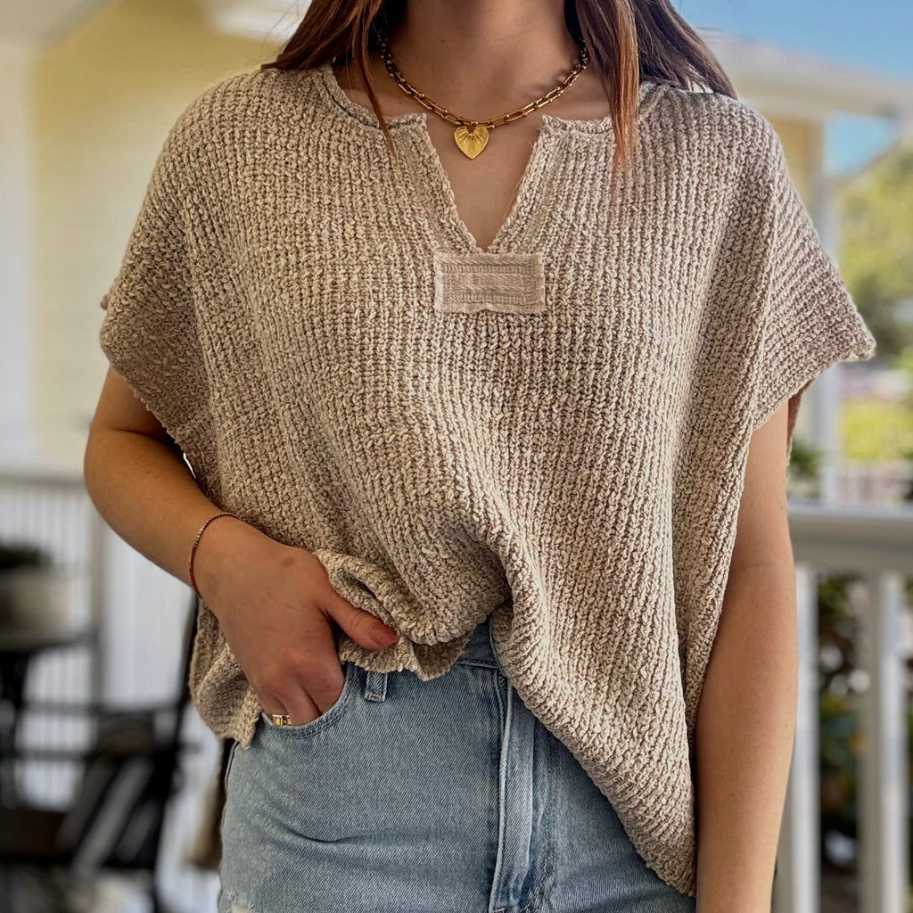 Interested In You Sweater Top Mocha