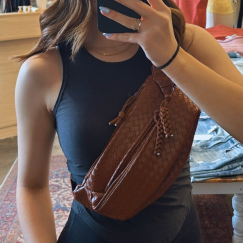 Vegan Leather Bum Bag Brown