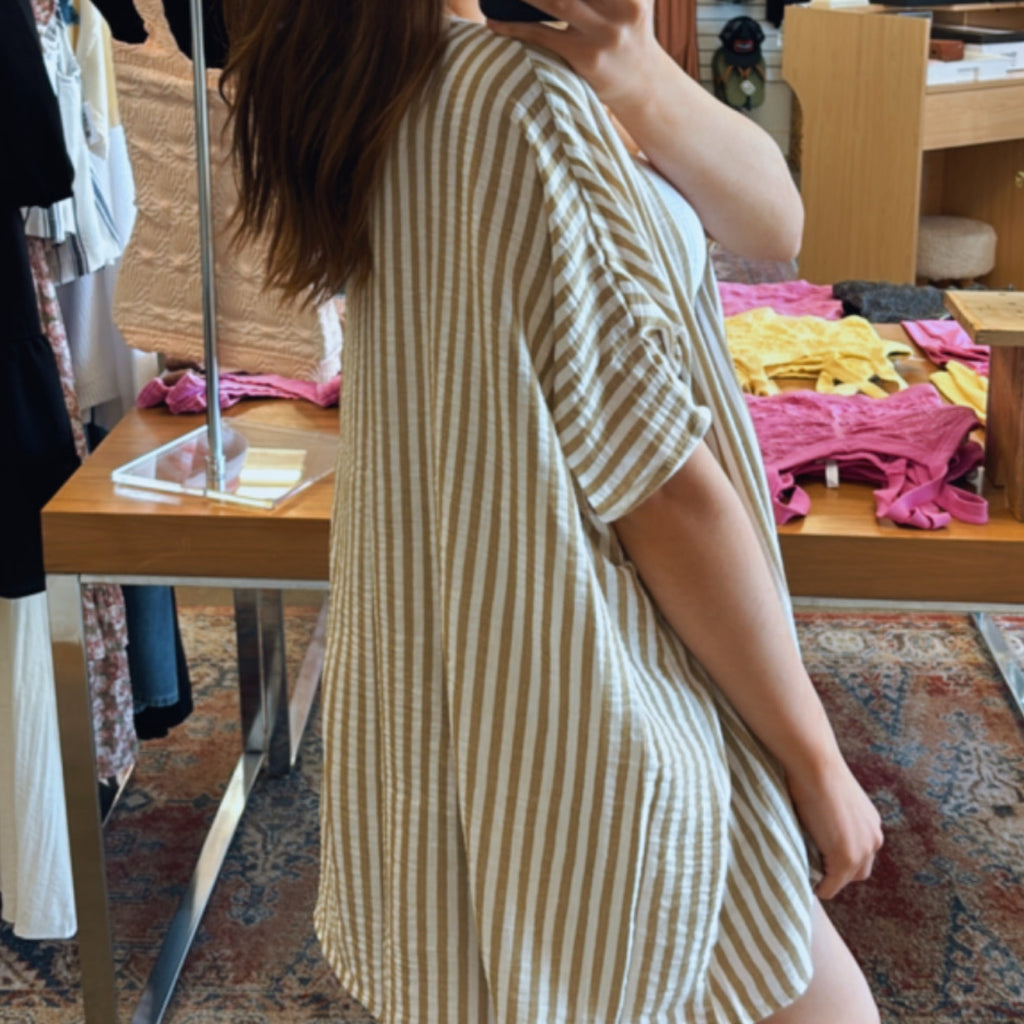 Coastal Chic Striped Kimono