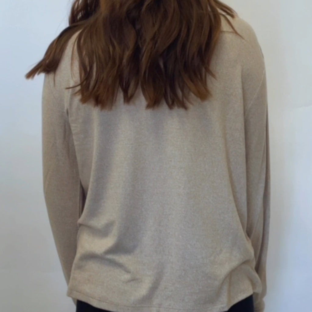 Expand Your Horizon Hacci Round Neck Sweater Khaki