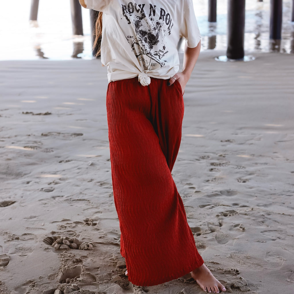 Madison Wide Leg Pants Rust