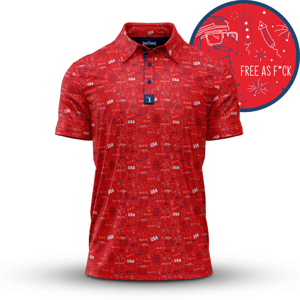 Bogey Bros 'Merica - Red Men's Polo