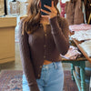 Quinn Lightweight Button Front Sweater Mocha