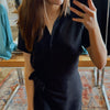Off To Brunch Linen Side Tie Mini Dress