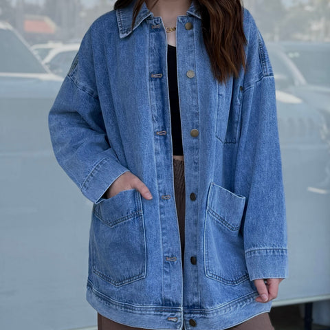 Aware Of You Hooded Denim Jacket